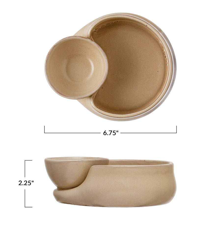 Cadine Ceramics Duo Serving Bowl - Beige