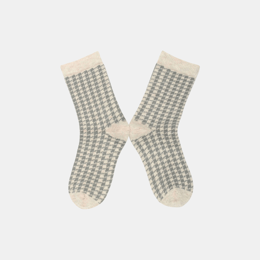 Cadine Clothing Children's Houndstooth Organic Cotton Sock - Grey