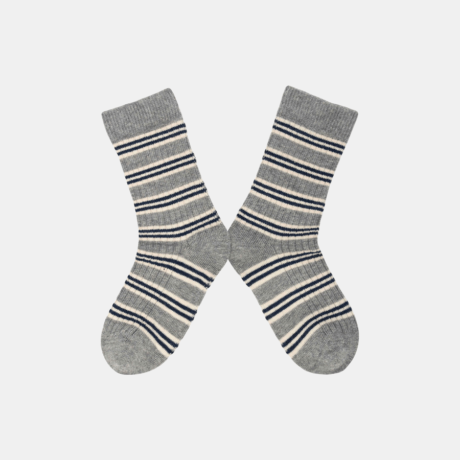 Cadine Clothing Children's Stripe Organic Cotton Sock - Grey