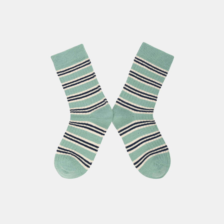 Cadine Clothing Children's Stripe Organic Cotton Sock - Mint