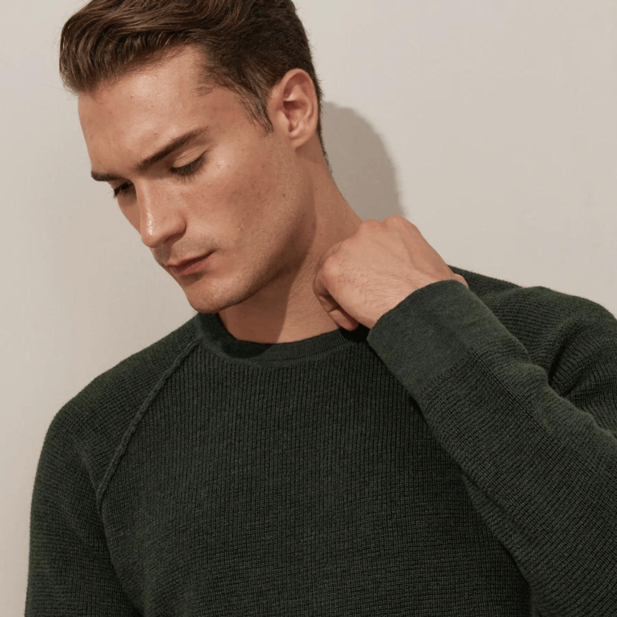 Cadine Clothing Coffer Waffle Sweater - Green