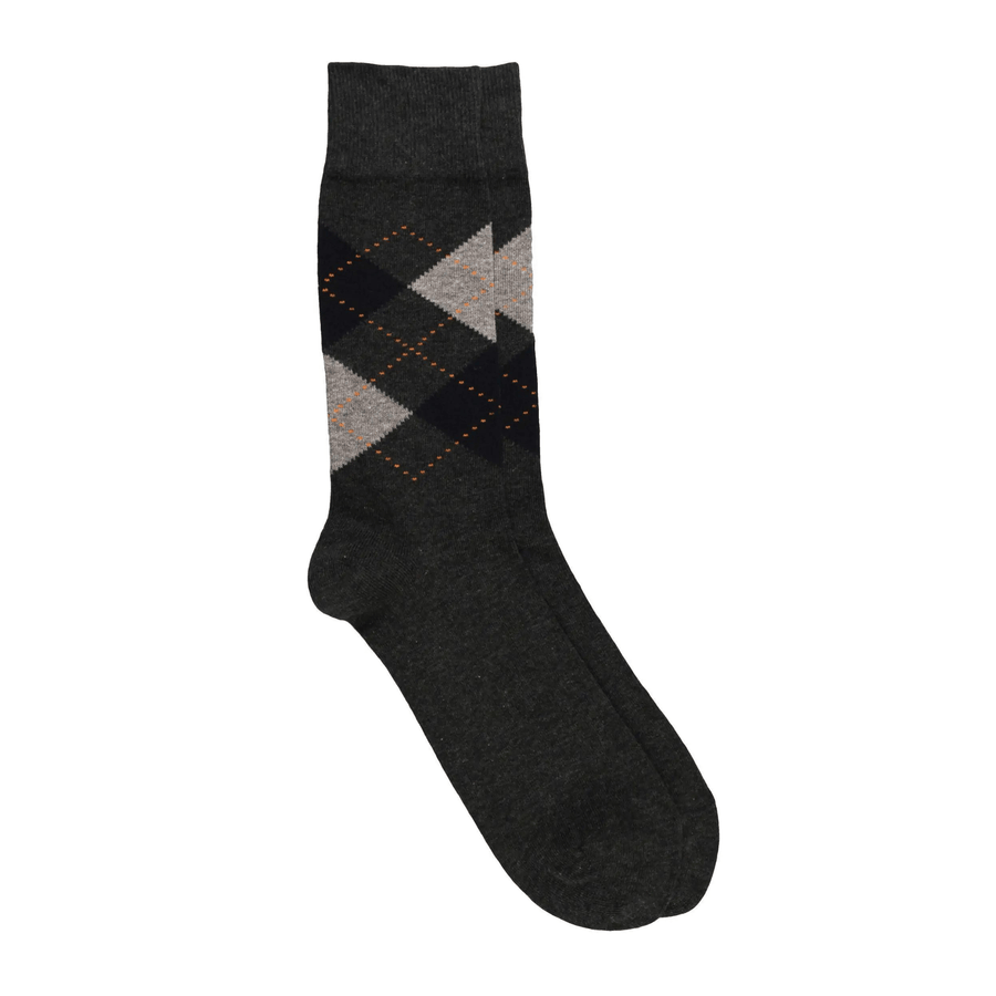 Cadine Clothing Men's Argyle Cotton Sock - Grey