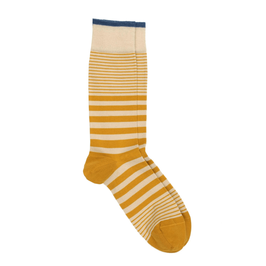 Cadine Clothing Men's Linear Organic Cotton Sock - Mustard