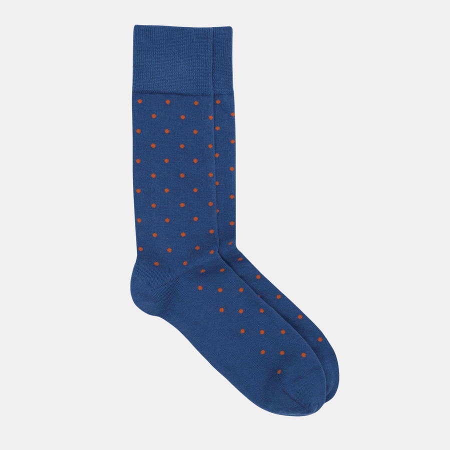 Cadine Clothing Men's Speck Organic Cotton Sock - Blue / Orange