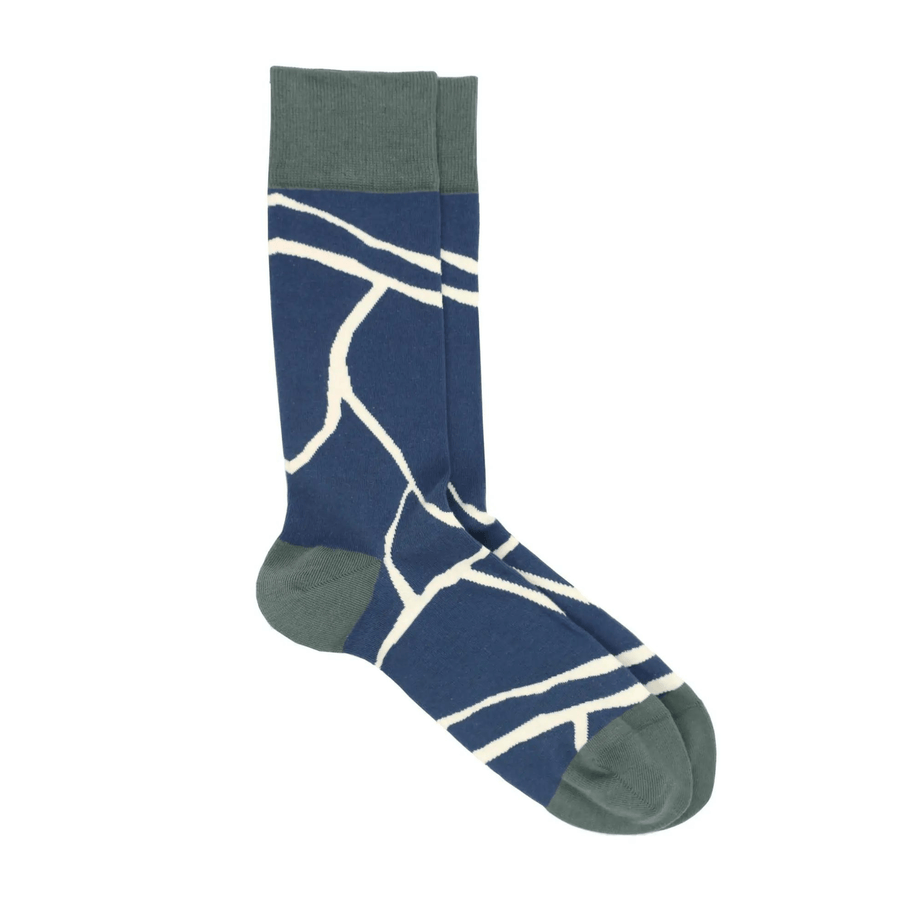 Cadine Clothing Men's Terrain Organic Cotton Sock - Blue / Sage