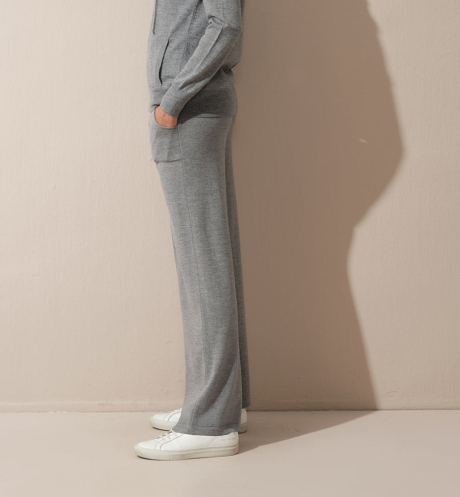 Cadine Clothing Pillar Knit Pant - Grey Melange