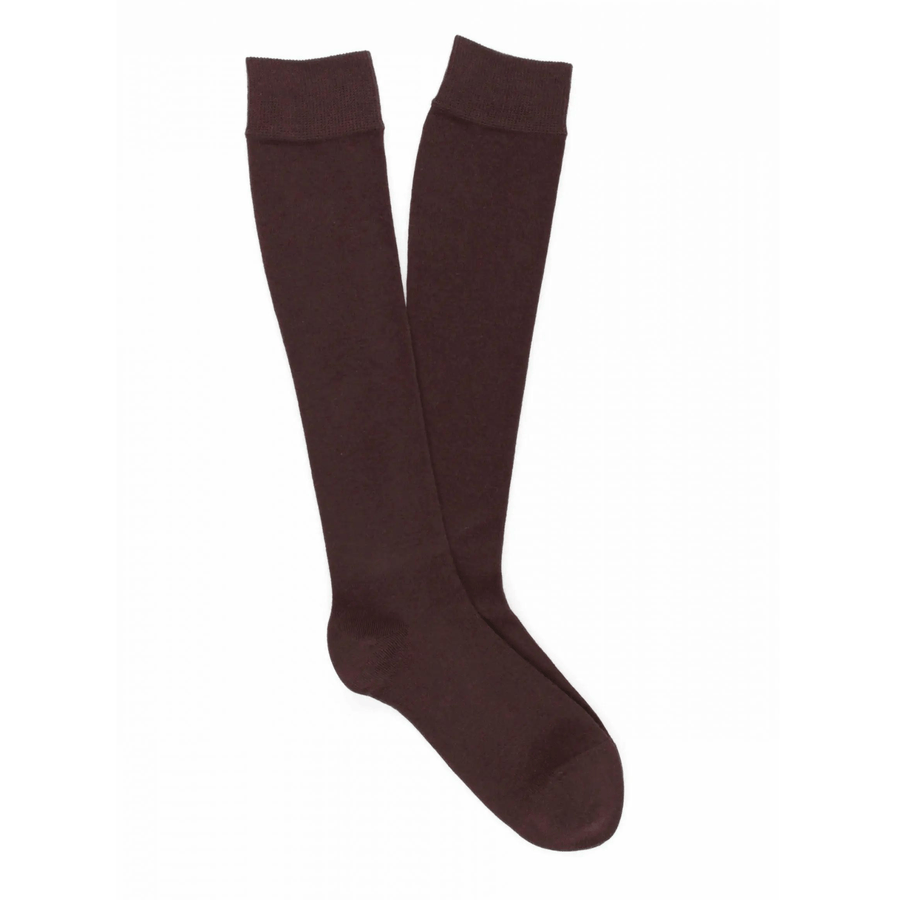 Cadine Clothing Women's Knee High Cotton Sock - Chocolate