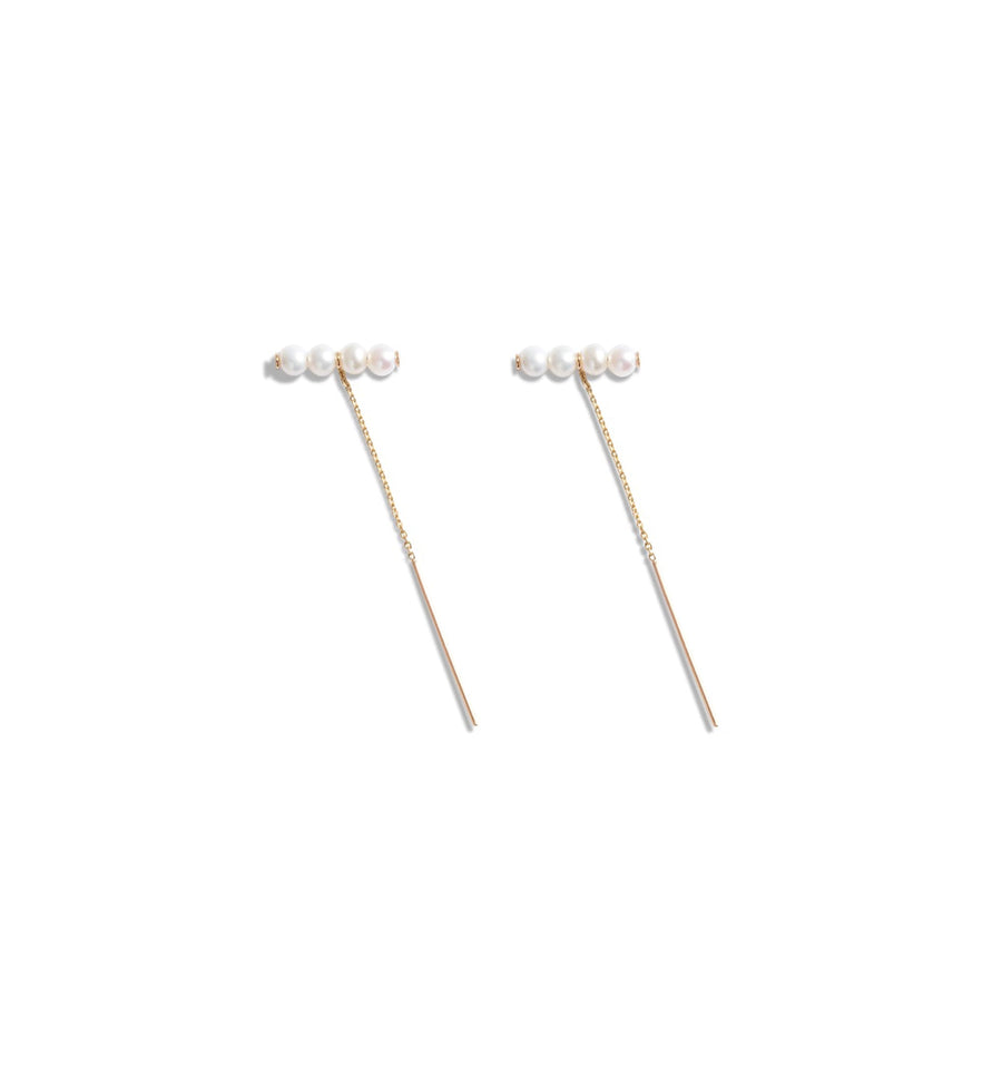 Cadine Freesia Threader Earrings - 14kt Solid Gold