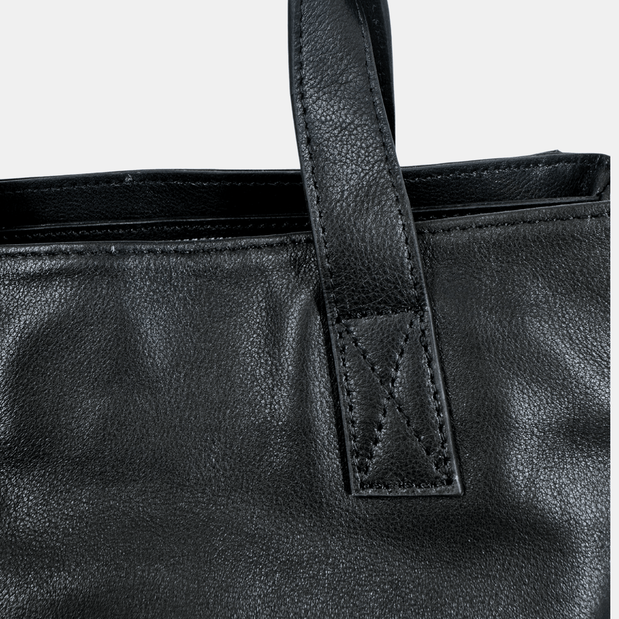 Cadine Handbags The Affable Bag - Black Leather