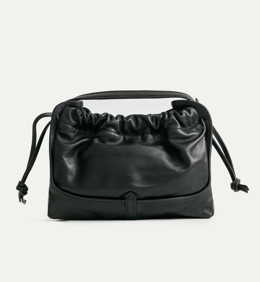 Cadine Handbags The Ripple Bag - Black Leather