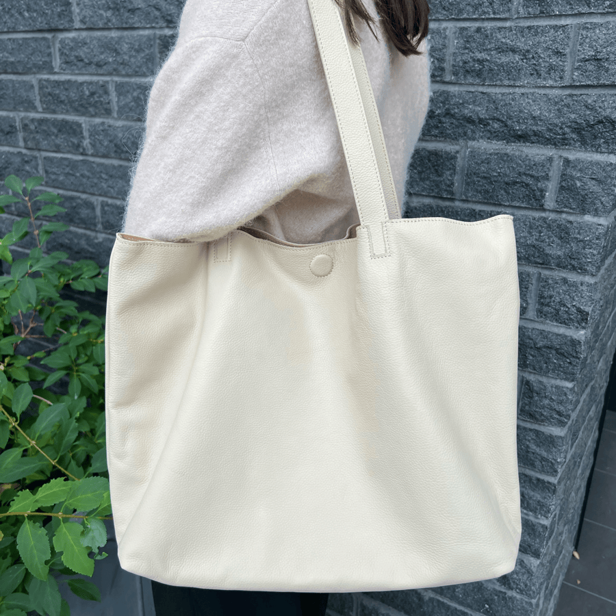 Cadine Handbags The Traveller Bag - Cream Leather