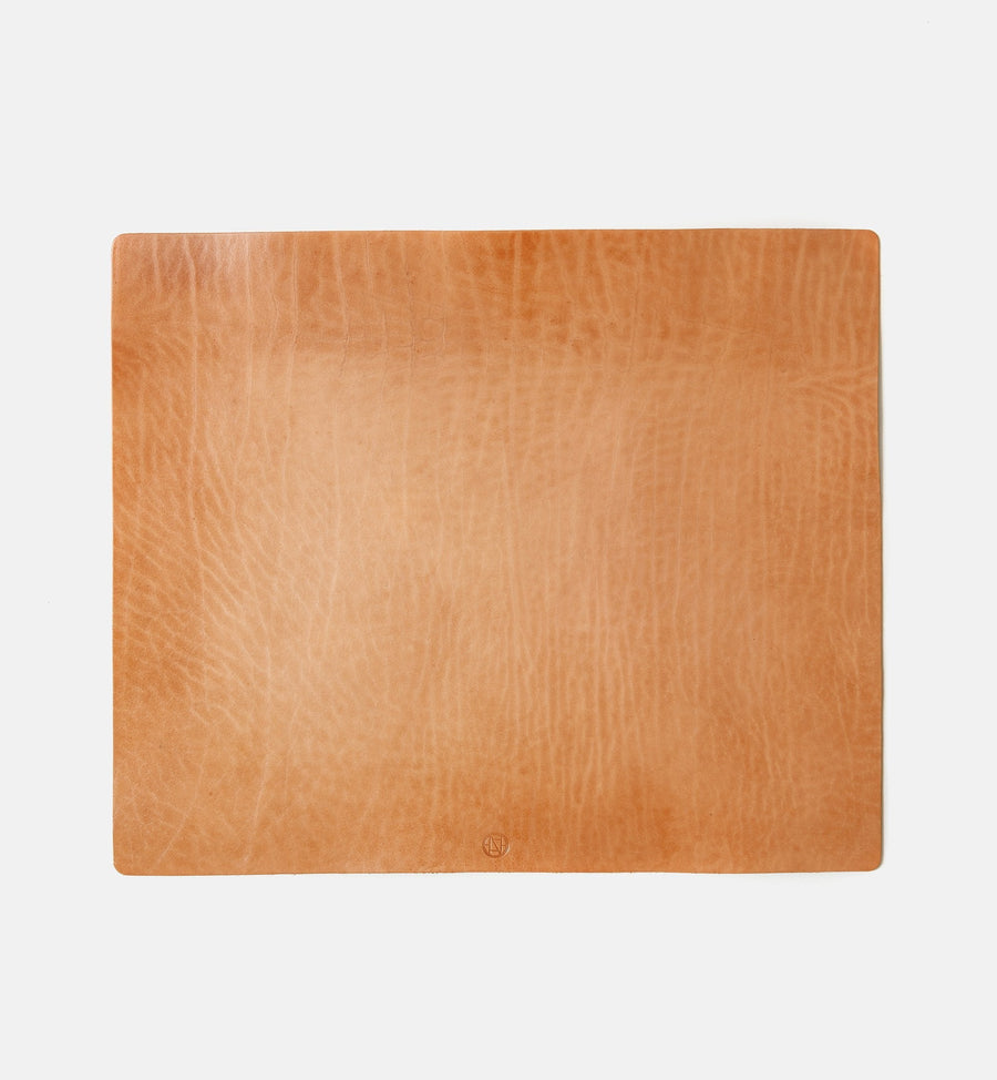 Cadine Placemats Desk Blotter Mat - Natural Leather