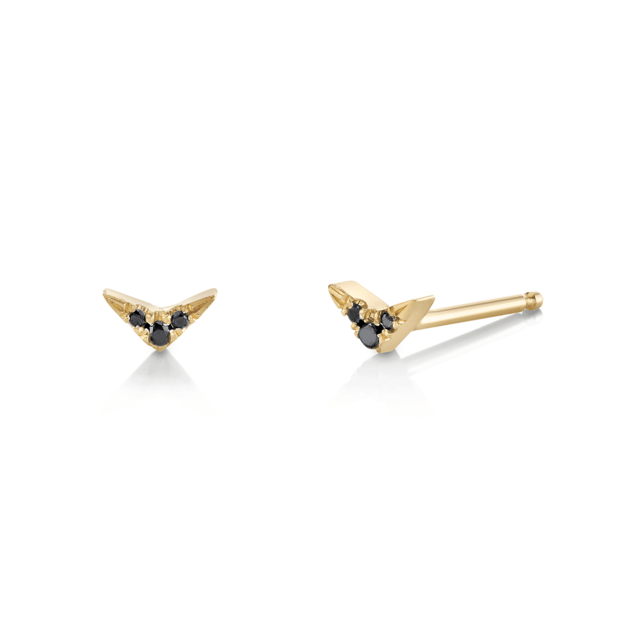 Cadine Verbena Earrings - 18kt Solid Gold - Black Diamonds
