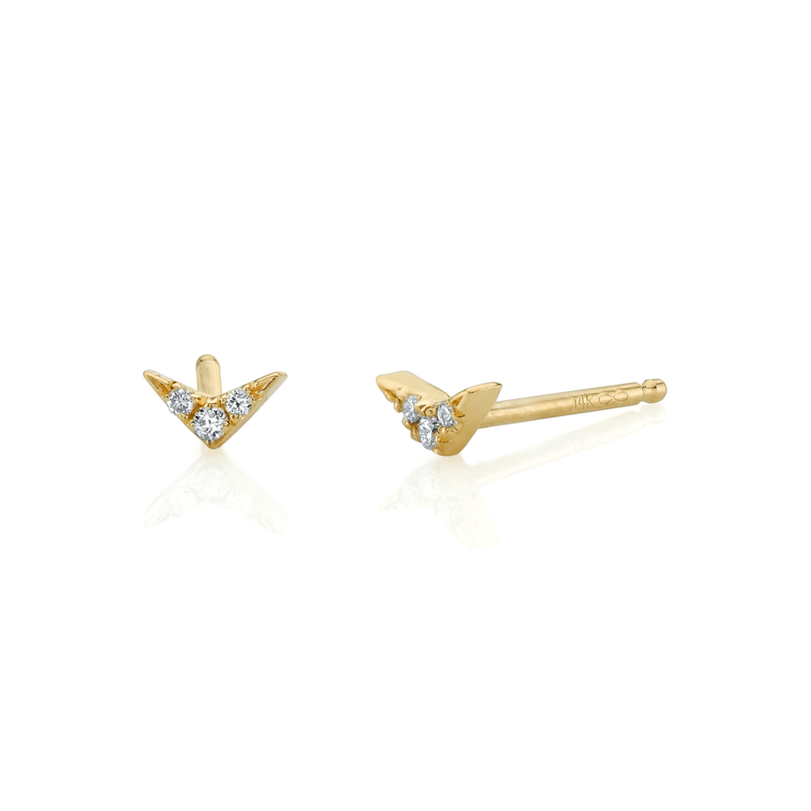 Cadine Verbena Earrings - 18kt Solid Gold - White Diamonds