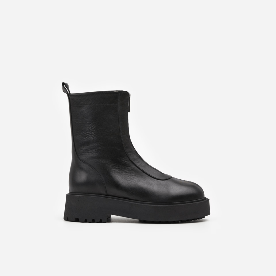 Flattered Shoe Alma Boot - Black Leather