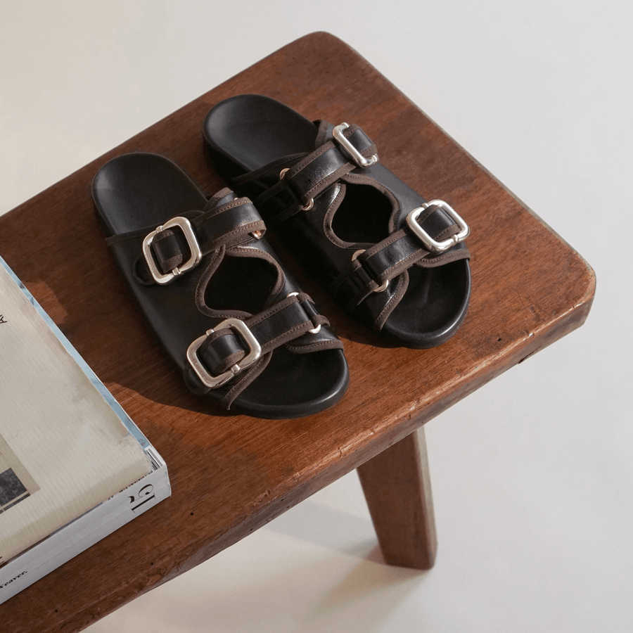 Flattered Shoe Bono Sandal - Black / Brown