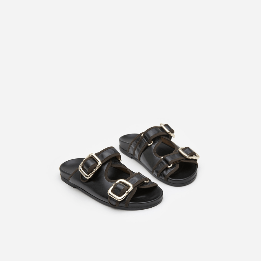 Flattered Shoe Bono Sandal - Black / Brown