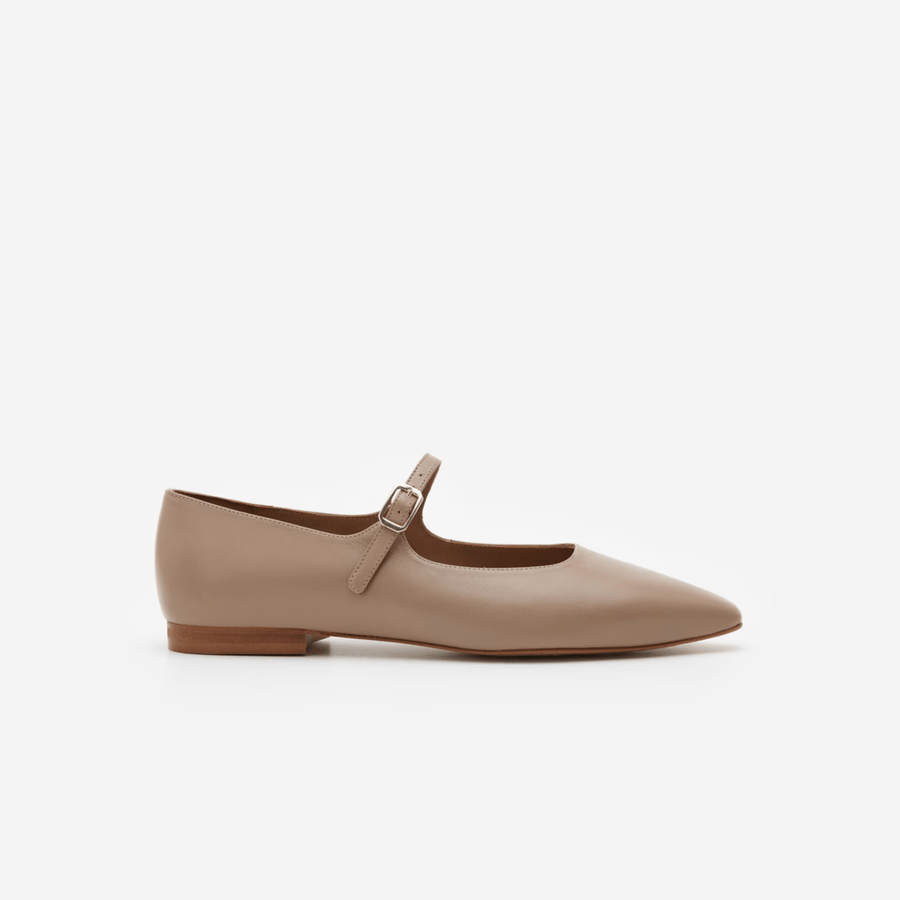 Flattered Shoe Camila Flats - Beige Leather