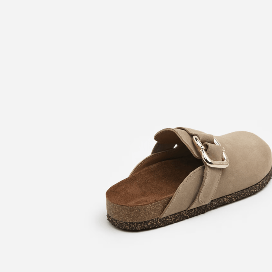 Flattered Shoe Cara Slides - Sand Suede