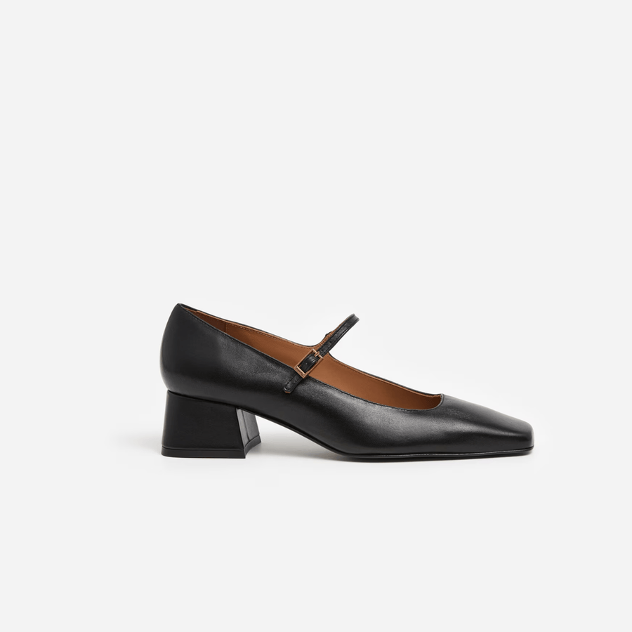 Flattered Shoe Evan Heels - Black Leather