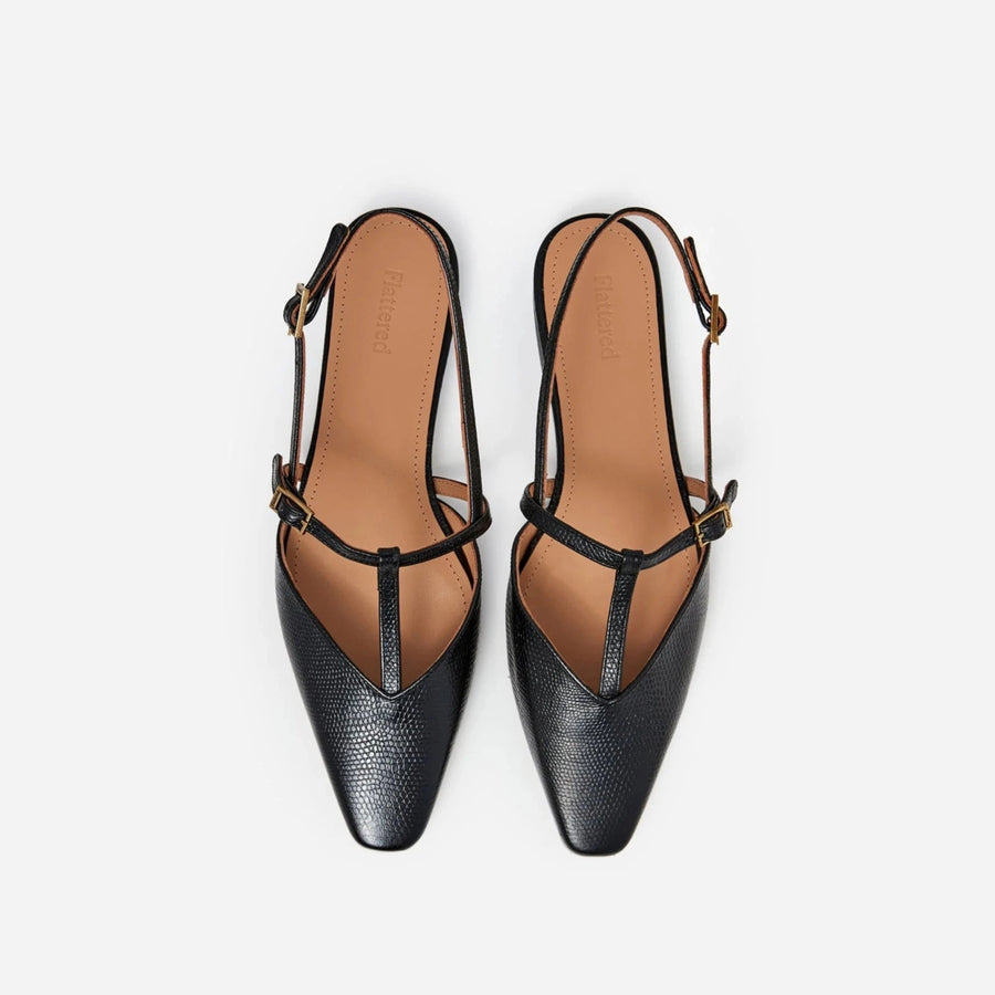 Flattered Shoe Josefin Flats - Black Leather