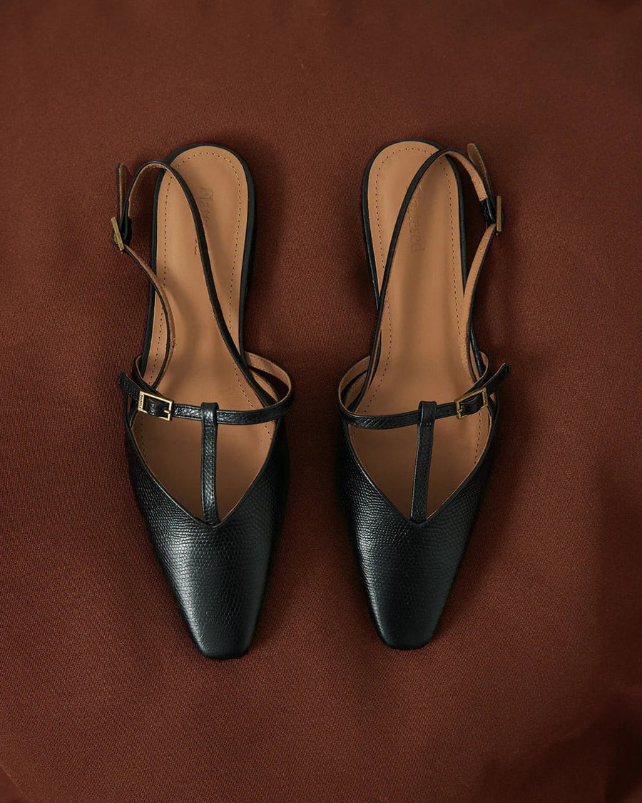 Flattered Shoe Josefin Flats - Black Leather