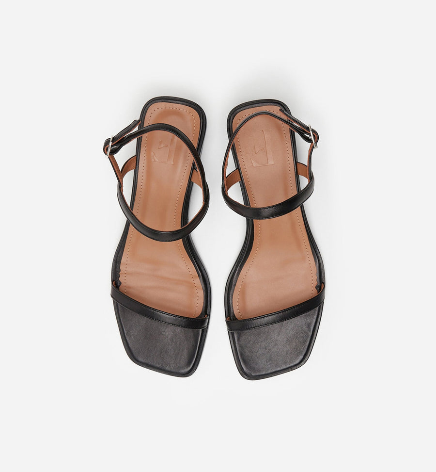 Flattered Shoe Juno Sandal - Black Leather