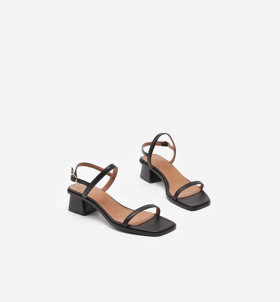 Flattered Shoe Juno Sandal - Black Leather