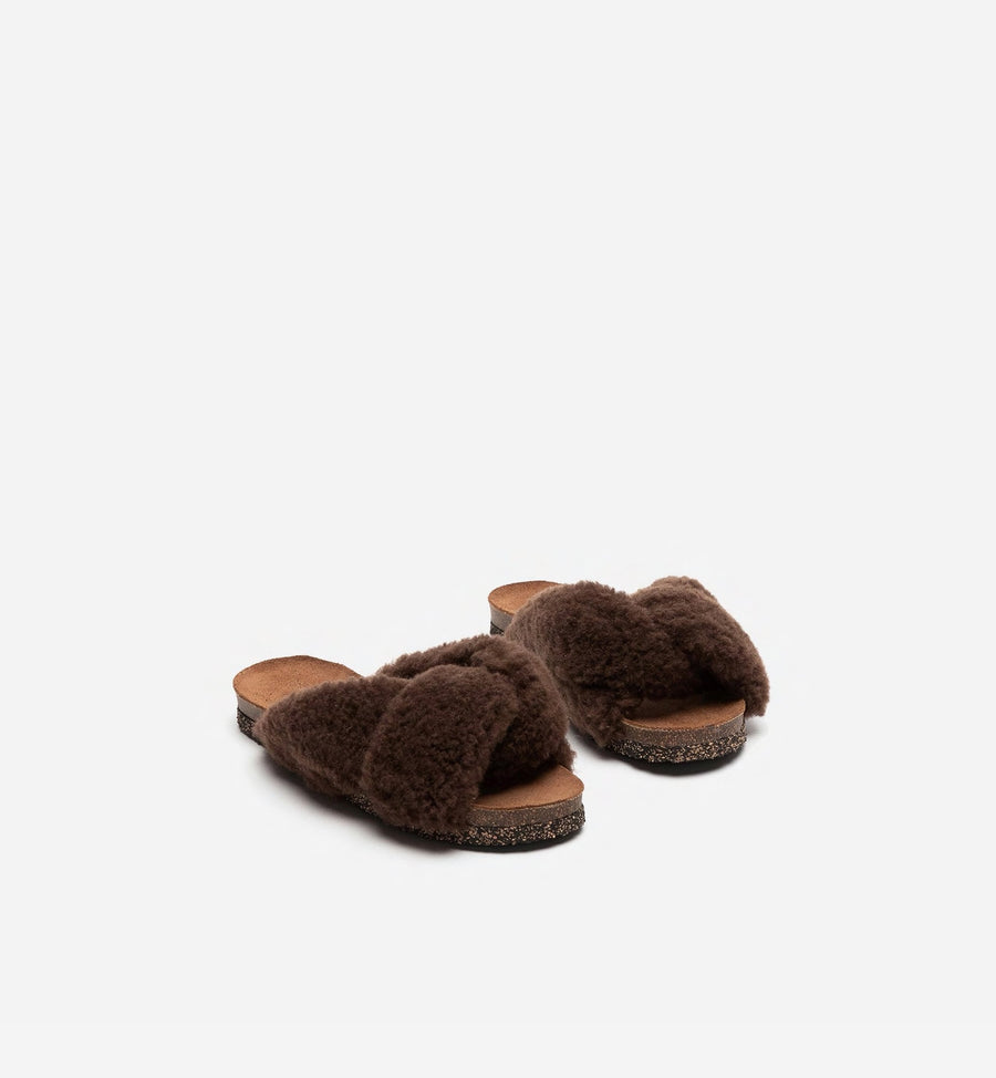 Flattered Shoe Lou Sandal - Brown Teddy