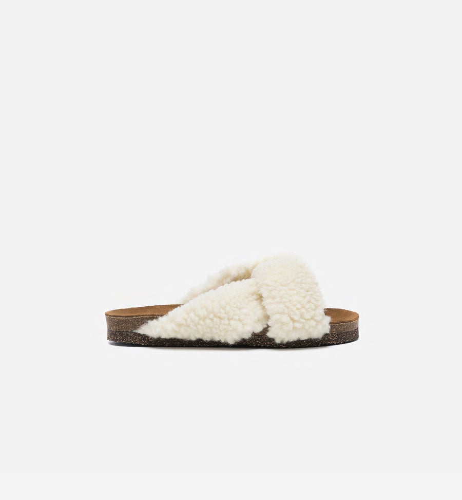 Flattered Shoe Lou Sandal - Creme Teddy