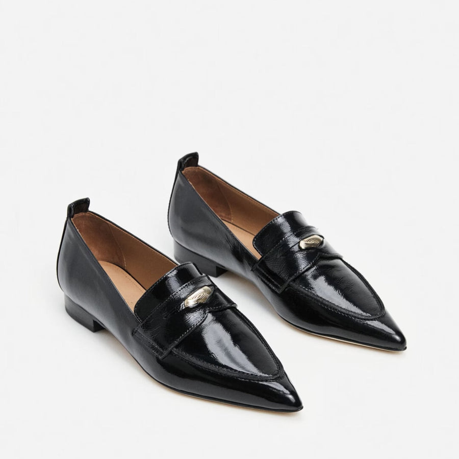 Flattered Shoe Penelope Loafer - Black Patent Leather