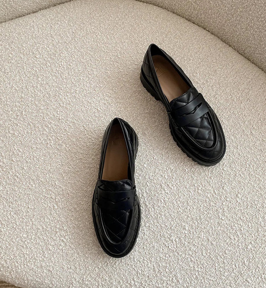 Flattered Shoe Signe Loafer - Quilted Black Leather - COMING SOON