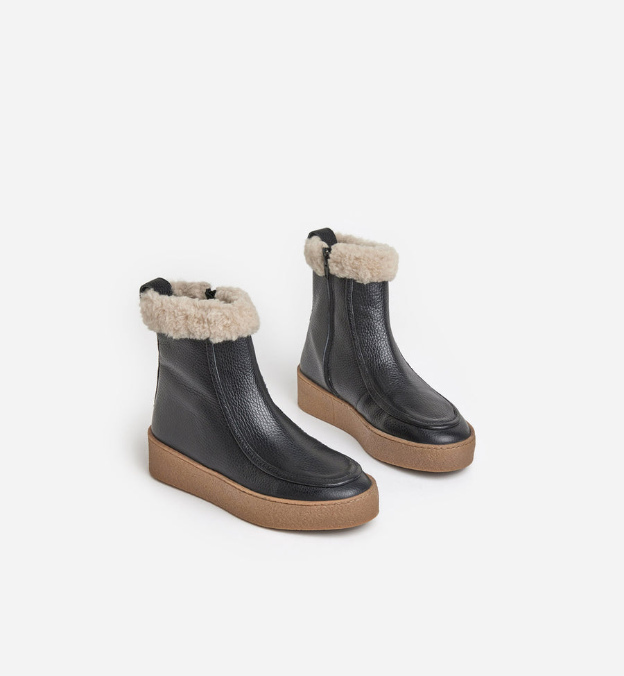 Flattered Shoe Simone Boot - Black Leather