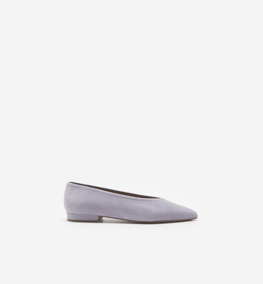 Flattered Shoe Uma Flats - Lavender Suede Leather