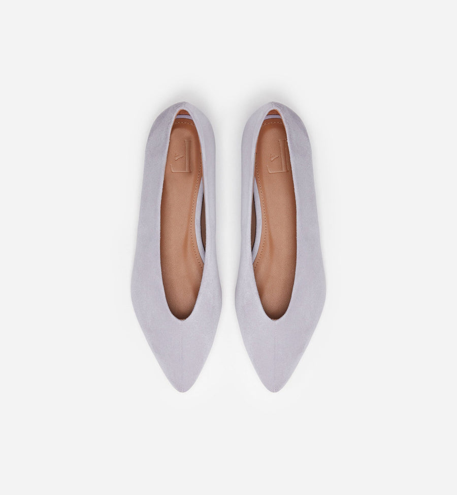 Flattered Shoe Uma Flats - Lavender Suede Leather