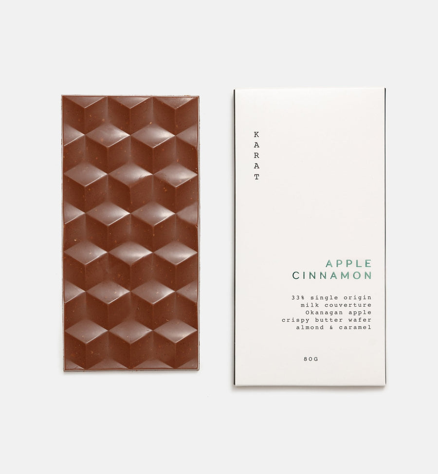 Karat Chocolate Apple Cinnamon Chocolate Bar - 33% Couverture Milk Chocolate