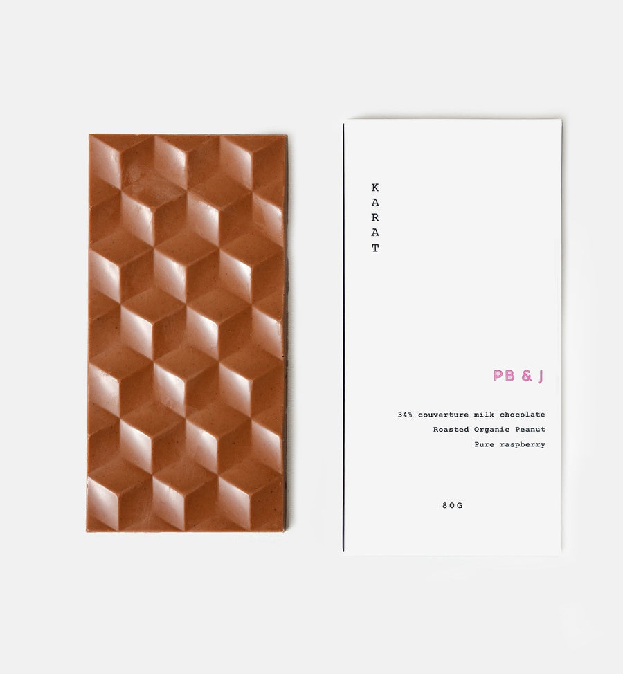 Karat Chocolate PB + J Chocolate Bar - 34% Couverture Milk Chocolate