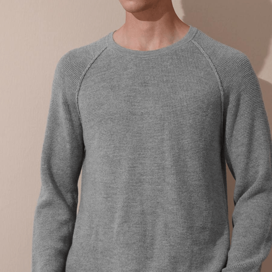Cadine Clothing Coffer Waffle Merino Sweater - Grey