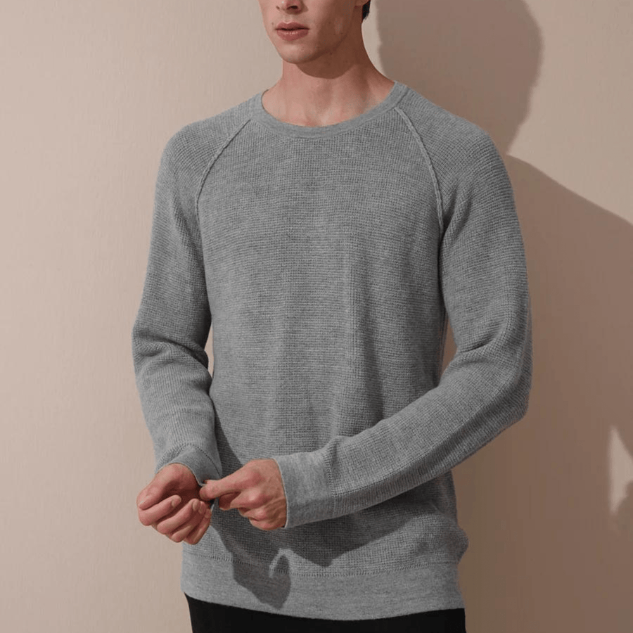 Cadine Clothing Coffer Waffle Merino Sweater - Grey