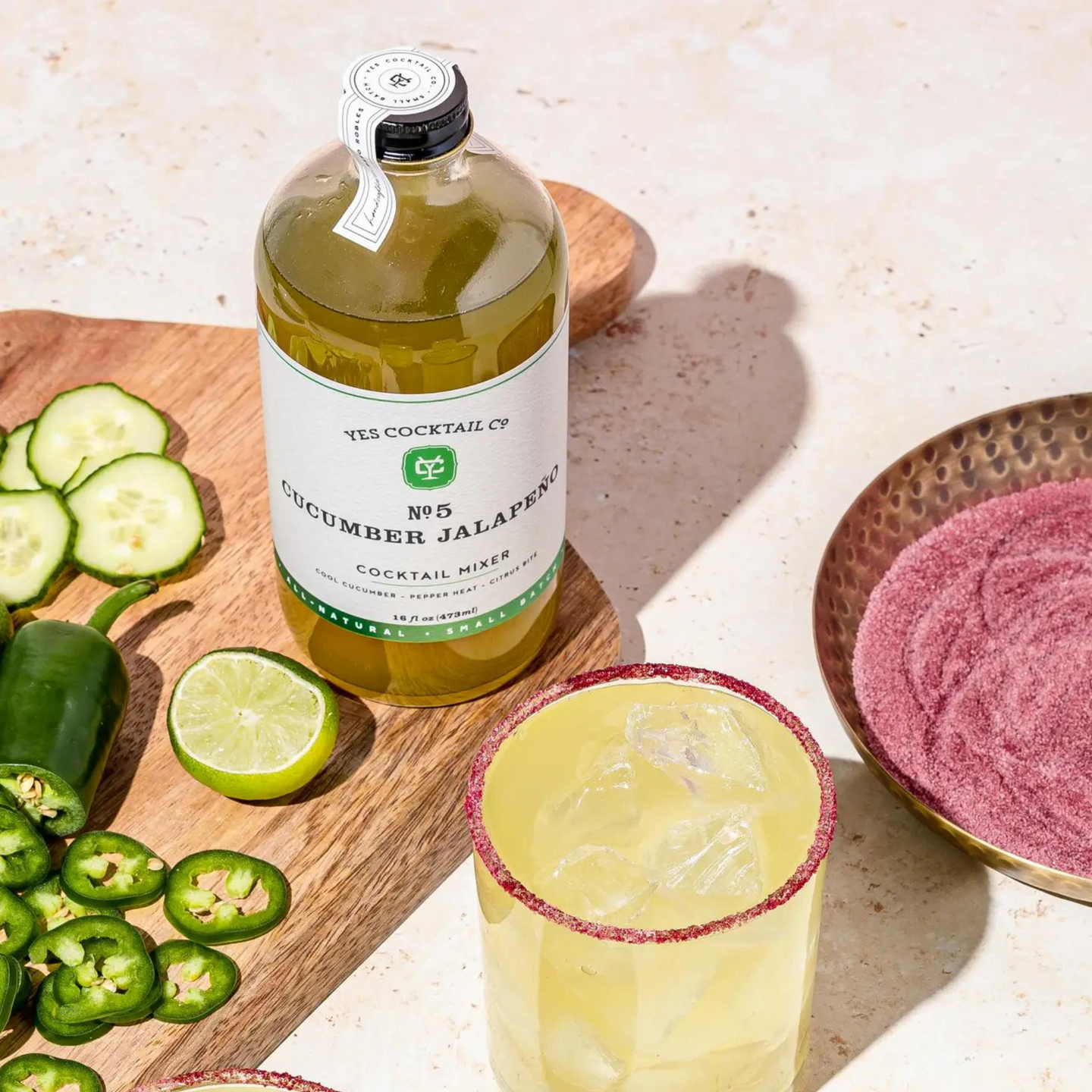 Yes Cocktail Co. Cocktail Mixes Cucumber Jalapeño Cocktail Mixer
