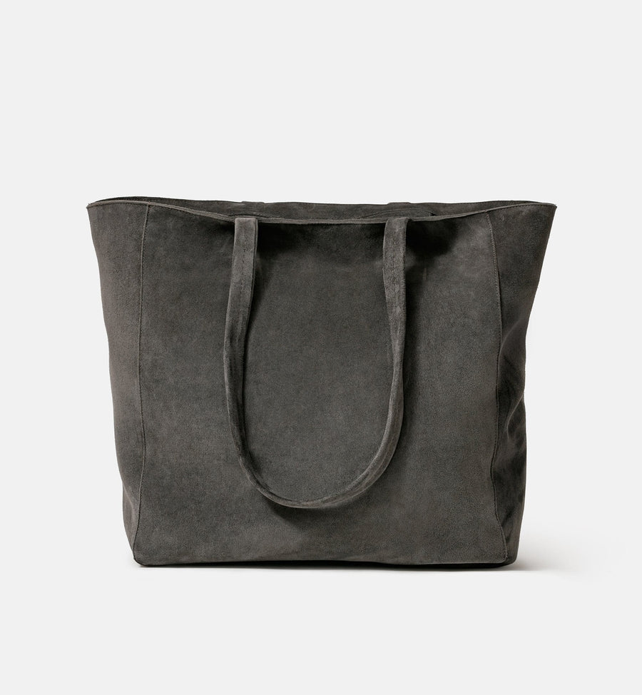 Cadine genuine grey Italian suede tote bag